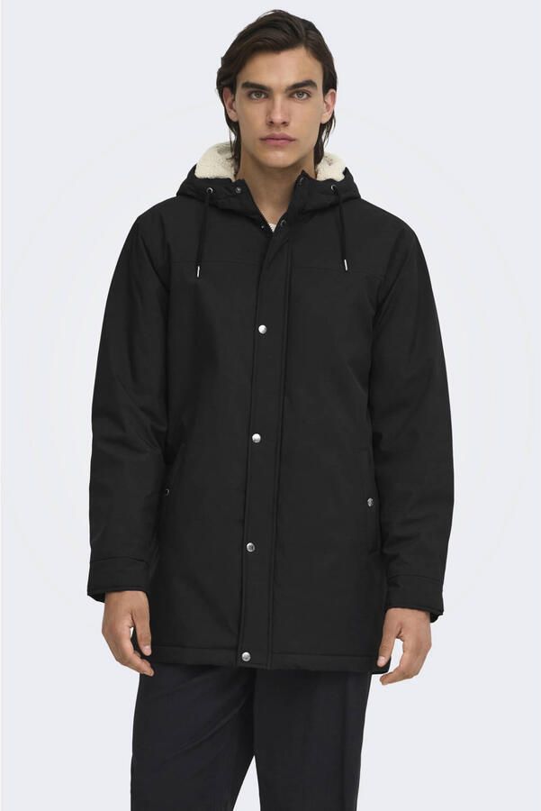 Only & Sons Regular fit parka met teddybont in de capuchon model 'ALEXANDER'