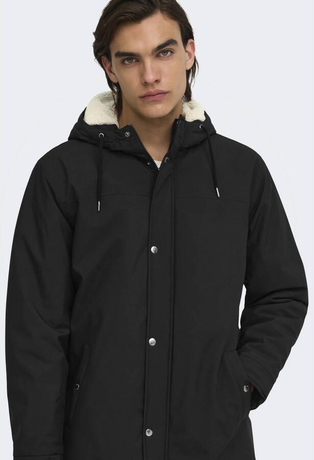 Only & Sons Regular fit parka met teddybont in de capuchon model 'ALEXANDER' - Foto 2