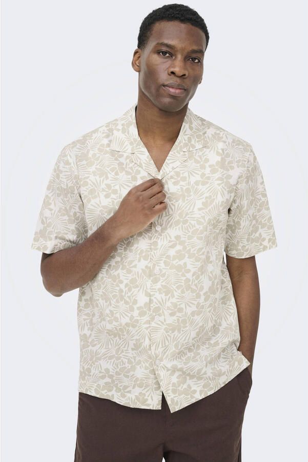 ONLY & SONS regular casual overhemd beige - Foto 3