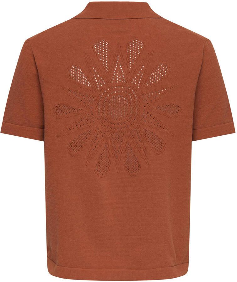 ONLY & SONS regular casual overhemd gebreid brique - Foto 2