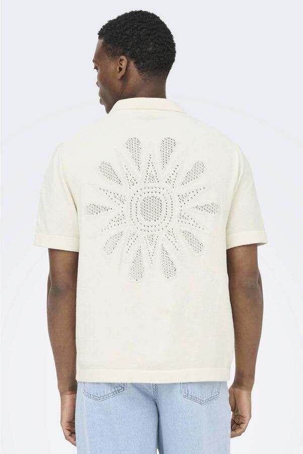 ONLY & SONS regular casual overhemd gebreid ecru - Foto 3