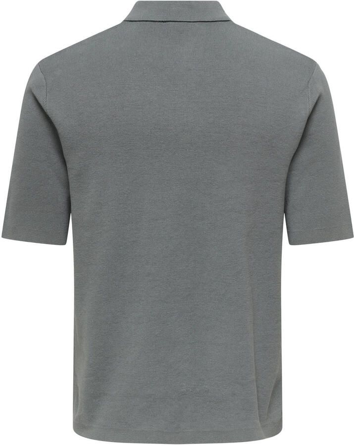 ONLY & SONS regular casual overhemd gebreid grijs