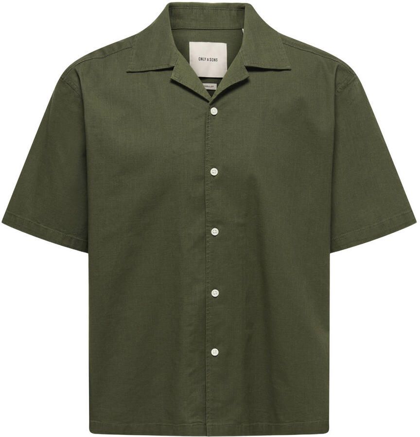 ONLY & SONS regular casual overhemd groen