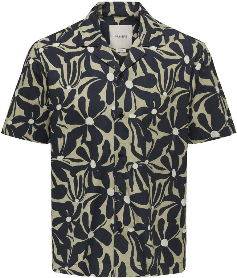 ONLY & SONS regular casual overhemd zwart