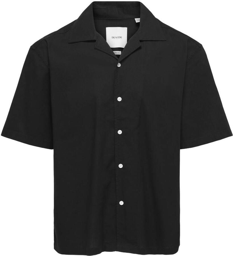 ONLY & SONS regular casual overhemd zwart