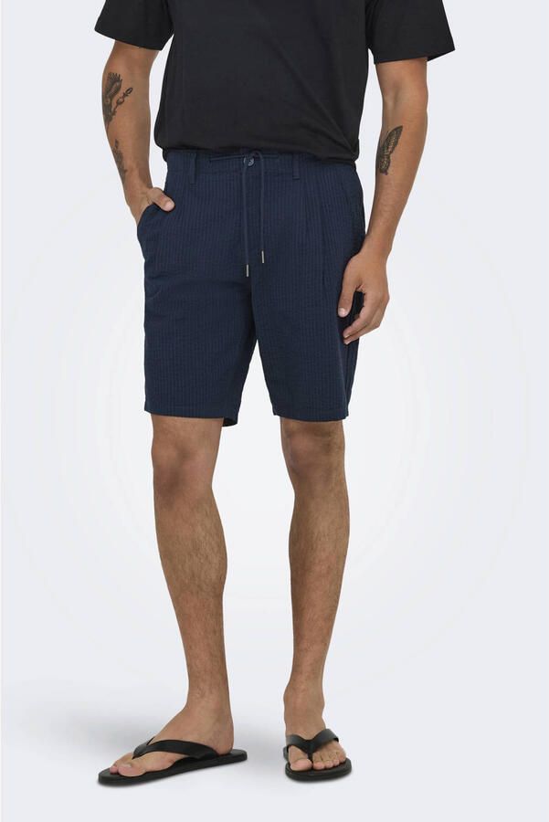 Only & Sons Regular fit korte broek met structuurmotief model 'LEO LIFE'