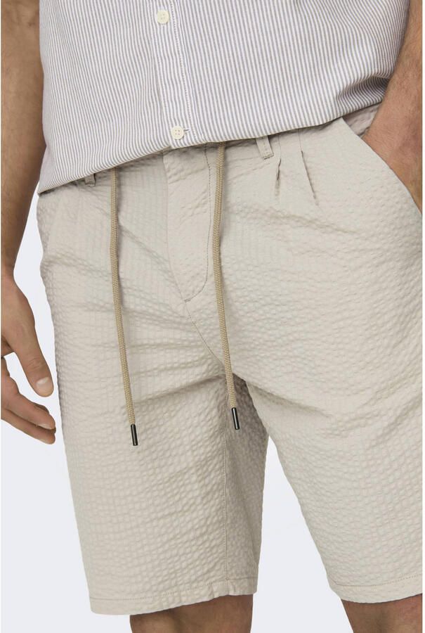 Only & Sons Regular fit korte broek met structuurmotief model 'LEO LIFE'