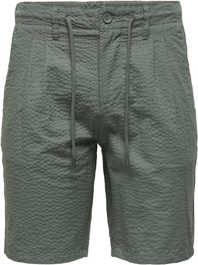 Only & Sons Regular fit korte broek met structuurmotief model 'LEO LIFE'