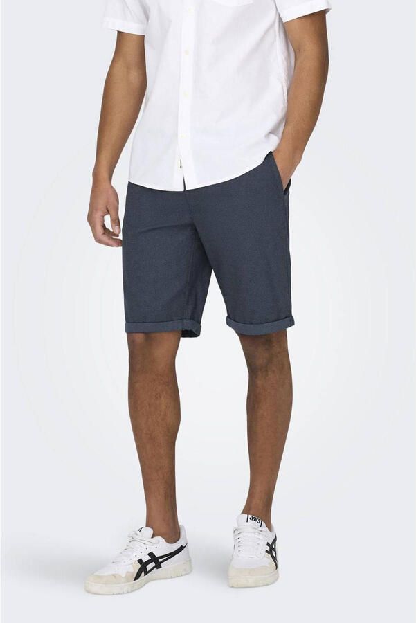 ONLY & SONS ONSPETER regular chino short donkerblauw