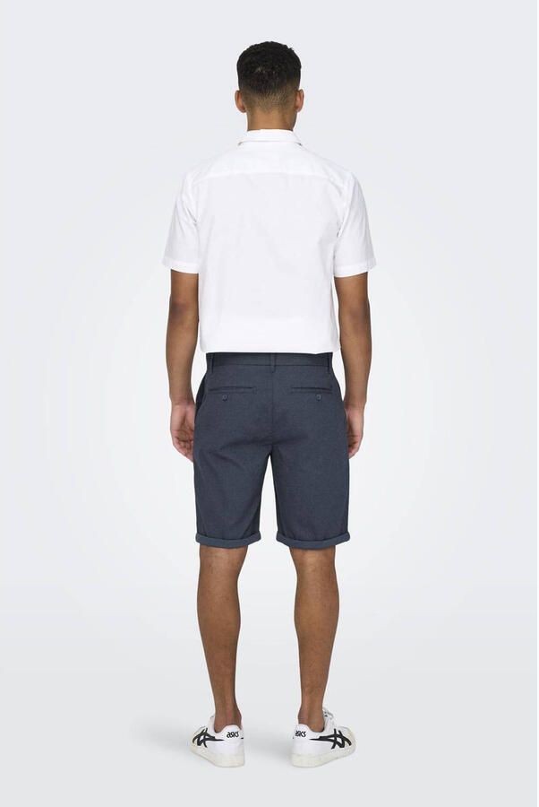 ONLY & SONS ONSPETER regular chino short donkerblauw - Foto 3