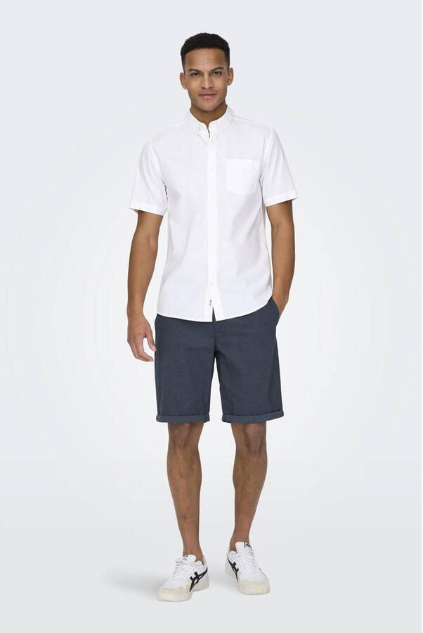 ONLY & SONS ONSPETER regular chino short donkerblauw - Foto 4