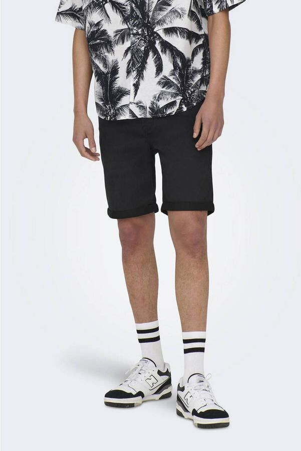 Only & Sons Zwarte Herenshorts met Ritssluiting en Knoopsluiting Black Heren - Foto 2