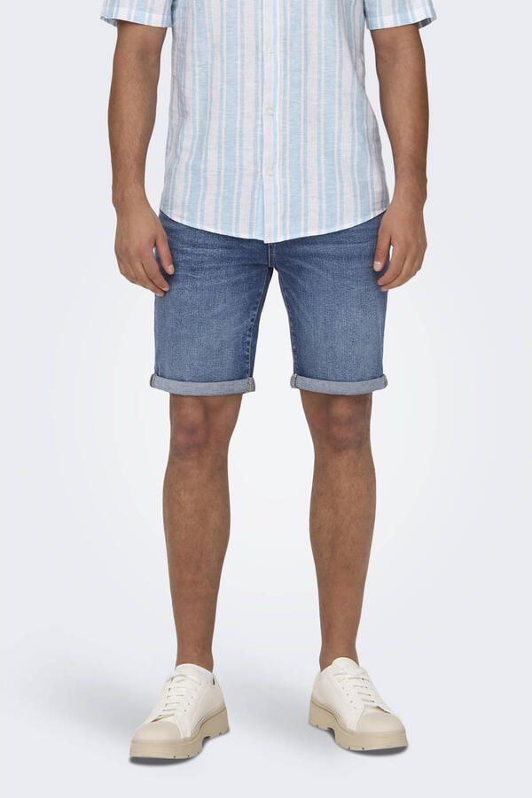 ONLY & SONS regular denim short ONSPLY light blue denim