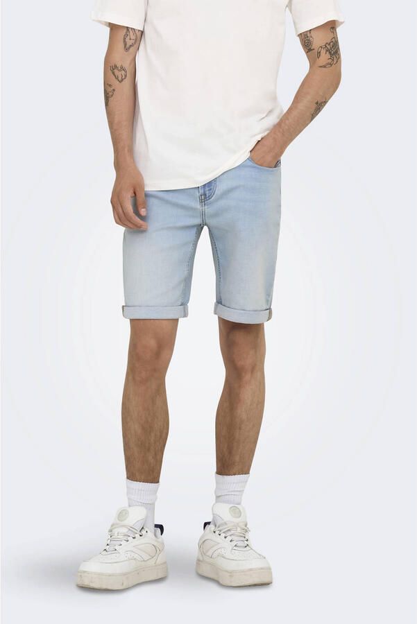 ONLY & SONS regular denim short ONSPLY light blue denim