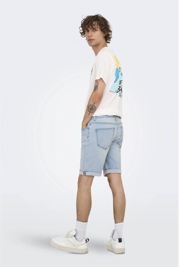 ONLY & SONS regular denim short ONSPLY light blue denim - Foto 3