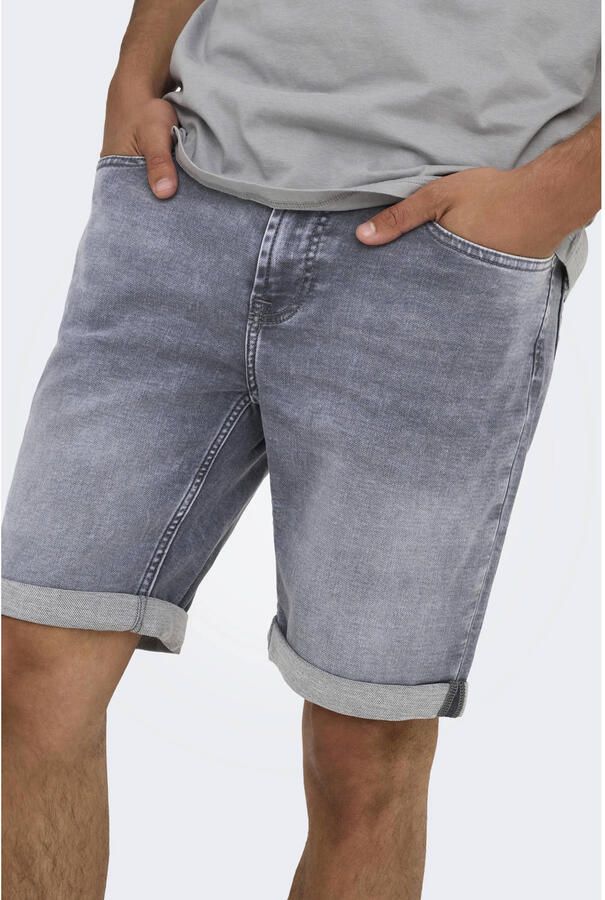 ONLY & SONS regular denim short ONSPLY medium grey denim - Foto 3