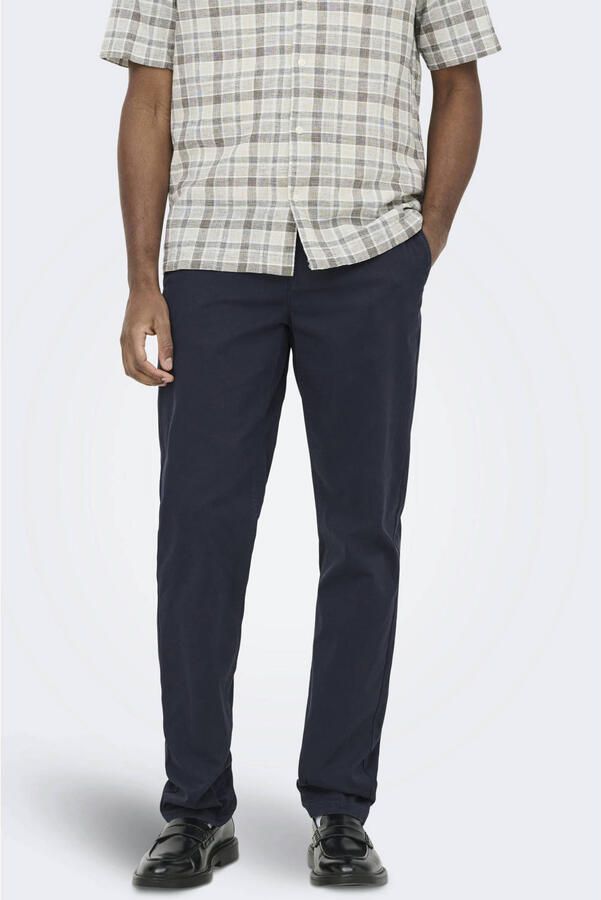 ONLY & SONS regular fit chino donkerblauw