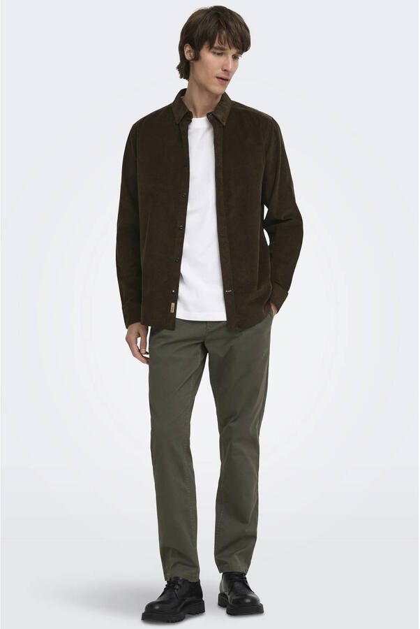 ONLY & SONS regular fit chino donkergroen - Foto 2