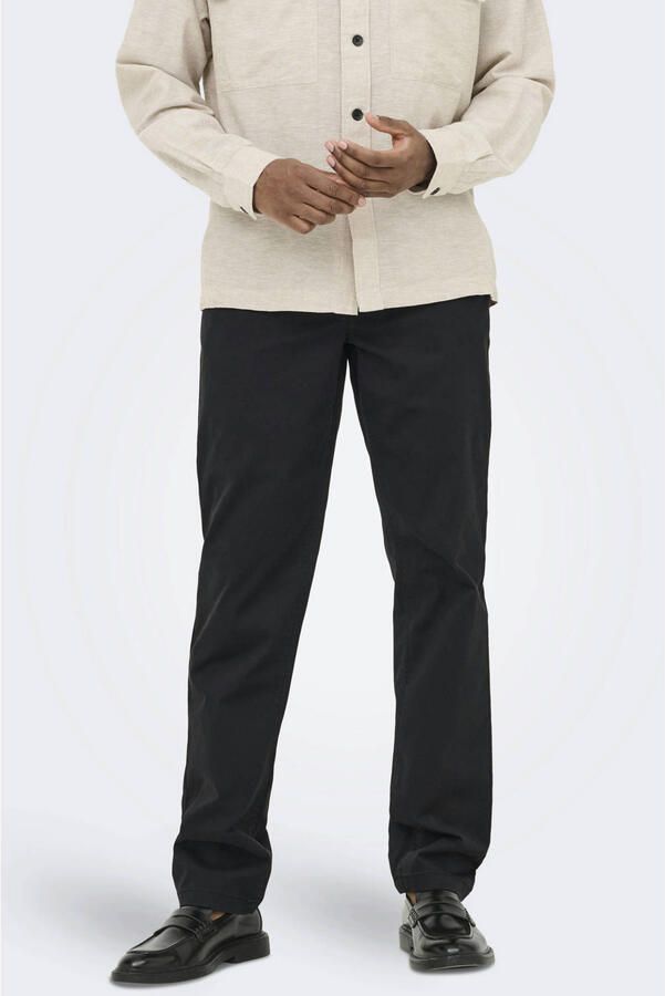 ONLY & SONS regular fit chino zwart