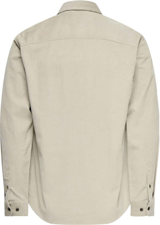 ONLY & SONS regular fit corduroy overhemd beige - Foto 2