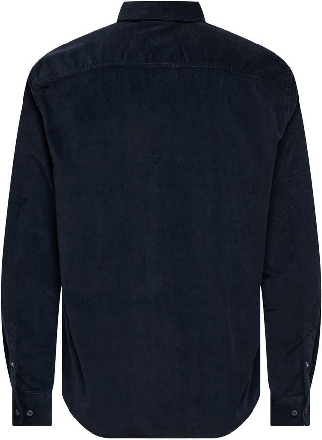 ONLY & SONS regular fit corduroy overhemd donkerblauw - Foto 2