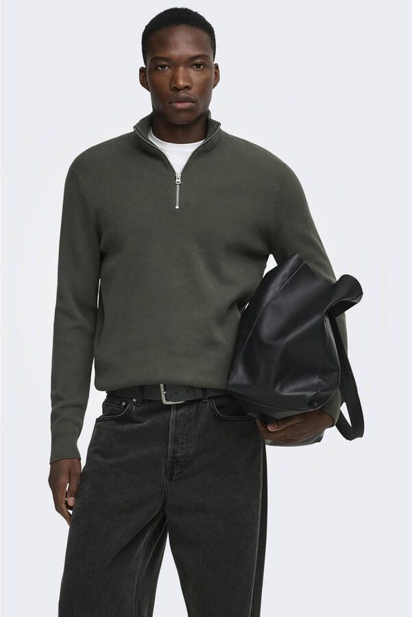 ONLY & SONS regular fit gebreide trui beluga - Foto 3