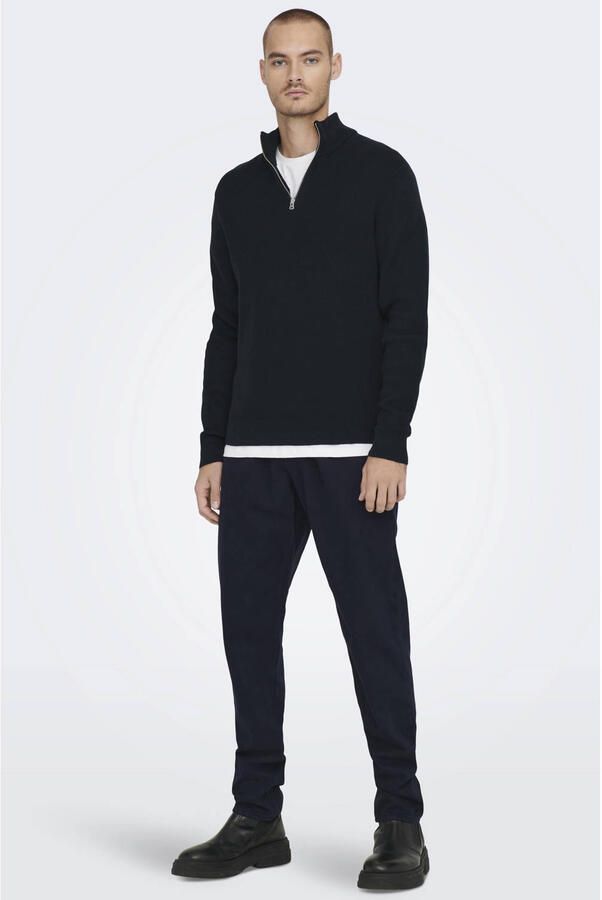 Only & Sons Regular fit gebreide pullover met opstaande kraag model 'PHIL'