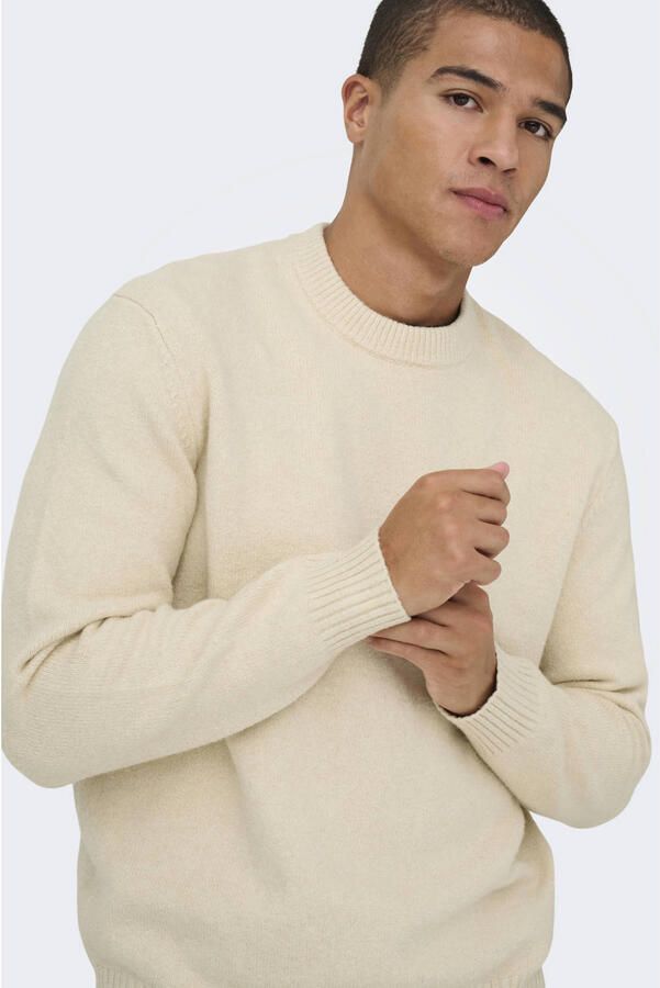Only & Sons Relaxed fit pullover van katoenmix met wol model 'JAMES'