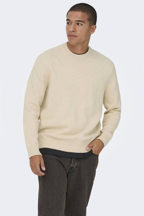Only & Sons Relaxed fit pullover van katoenmix met wol model 'JAMES' - Foto 3