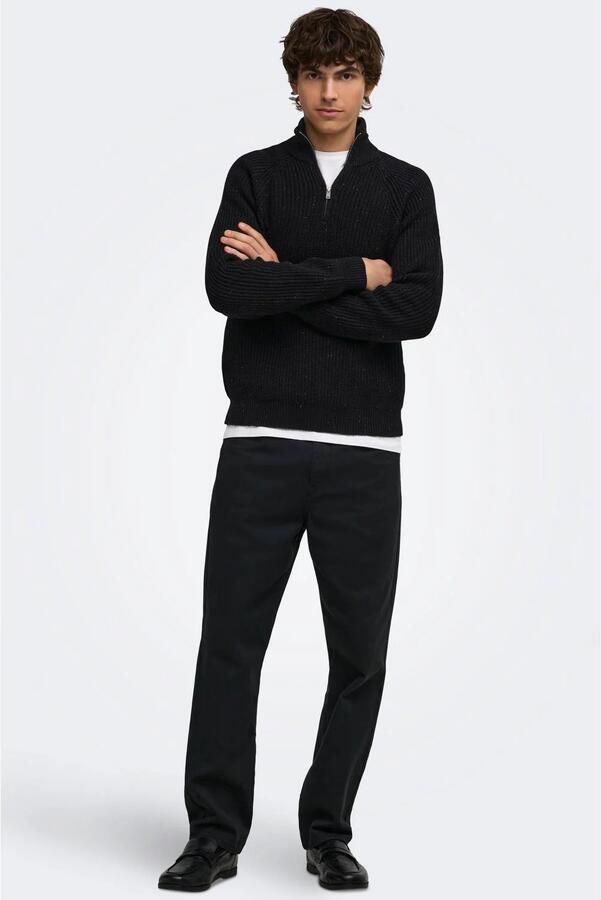ONLY & SONS regular fit gebreide trui met wol zwart - Foto 2
