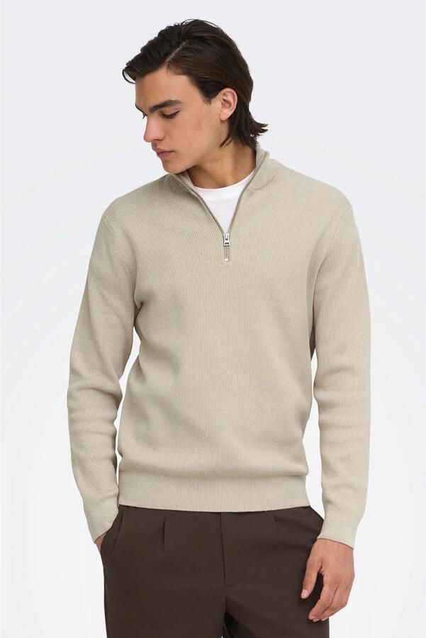 Only & Sons Regular fit gebreide pullover met opstaande kraag model 'PHIL' - Foto 3