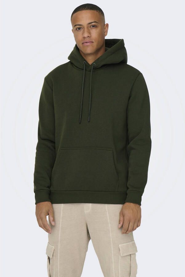 Only & Sons Comfortabele hoodie met verstelbare capuchon Green Heren - Foto 4
