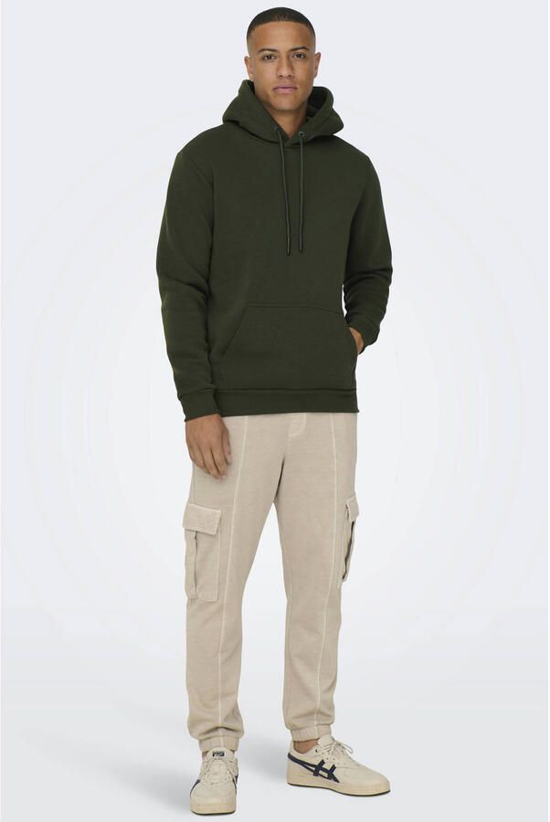 Only & Sons Comfortabele hoodie met verstelbare capuchon Green Heren - Foto 3