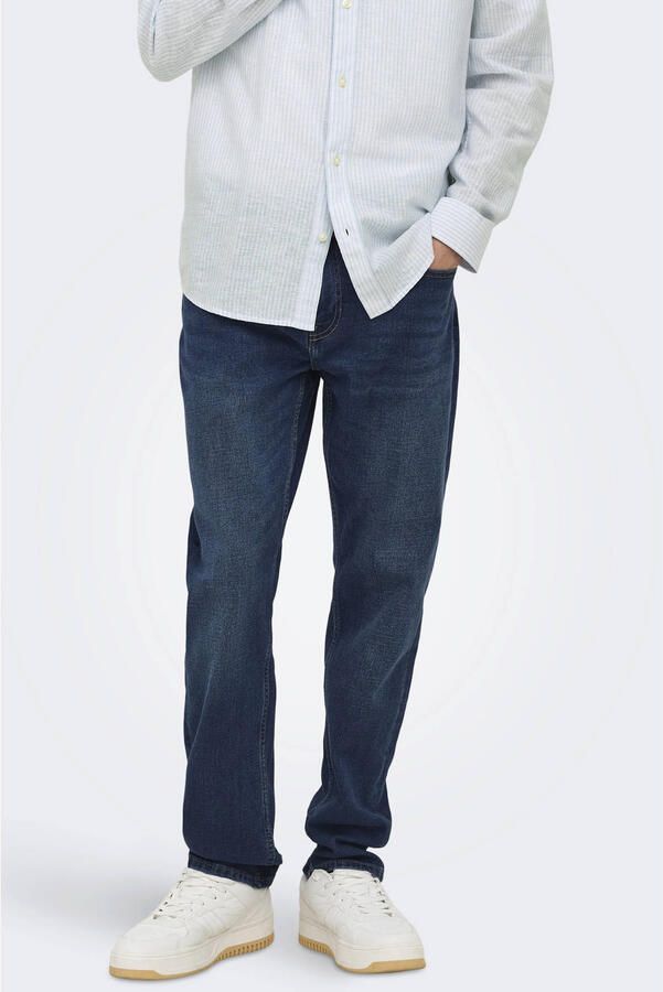 ONLY & SONS regular fit jeans ONSWEFT dark blue denim