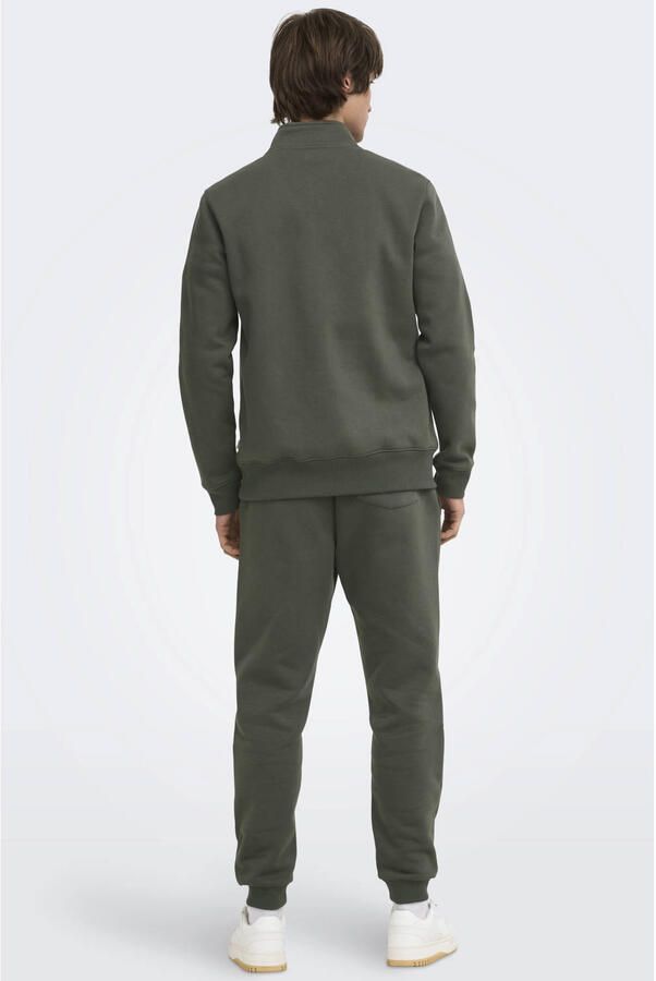 ONLY & SONS regular fit joggingbroek donkergroen - Foto 3