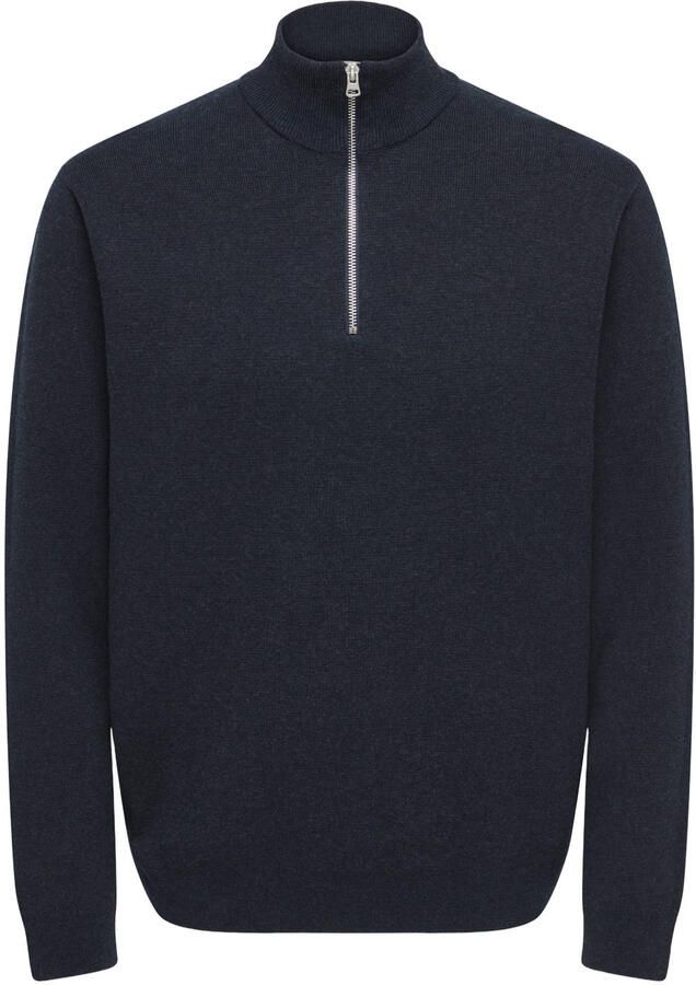 ONLY & SONS regular fit katoenen gebreide trui dark sapphire - Foto 2