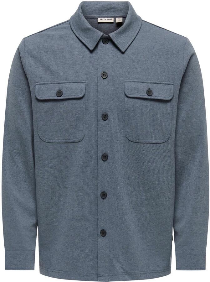 ONLY & SONS regular fit overshirt blauw - Foto 2