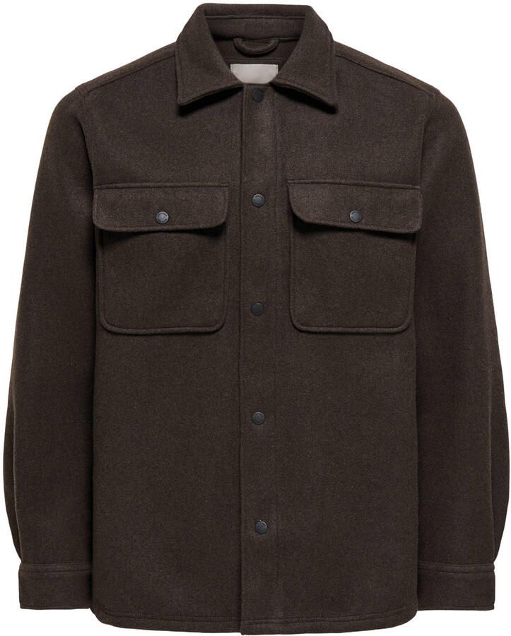 ONLY & SONS regular fit overshirt demitasse