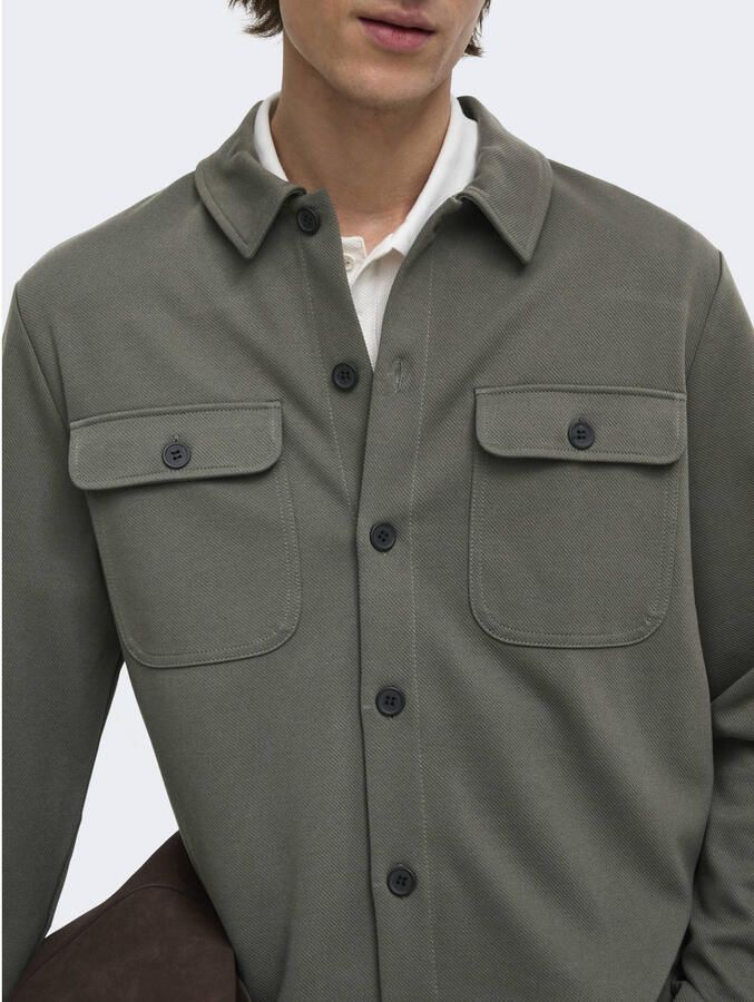 ONLY & SONS regular fit overshirt groen - Foto 2