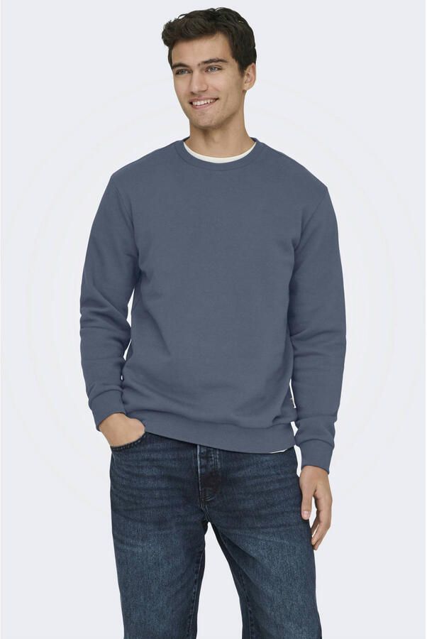 ONLY & SONS regular fit sweater blauw