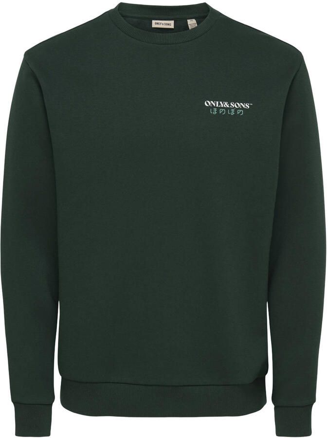 ONLY & SONS regular fit sweater donkergroen