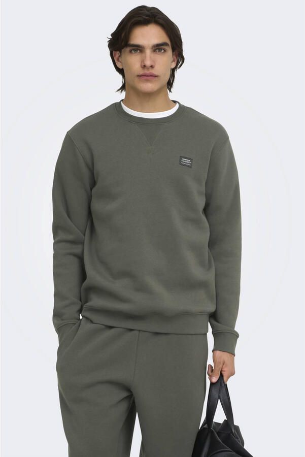 ONLY & SONS regular fit sweater donkergroen - Foto 3
