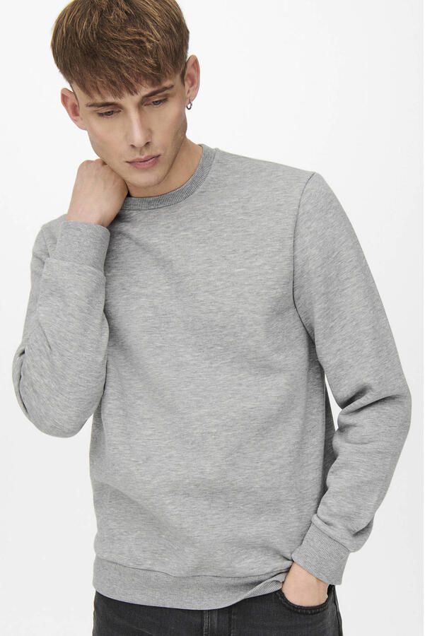 ONLY & SONS sweater ONSCERES (set van 2) Zwart grijs melange