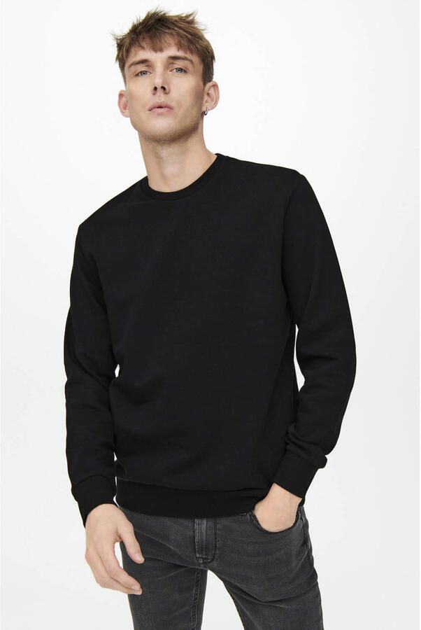 ONLY & SONS sweater ONSCERES (set van 2) Zwart grijs melange - Foto 3