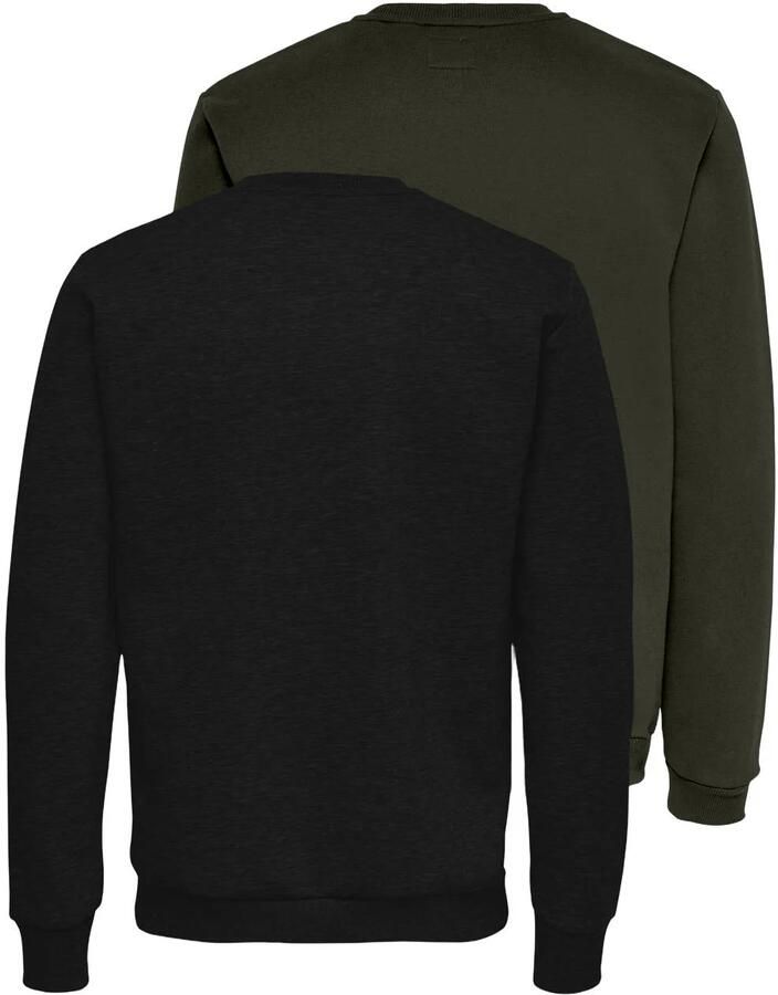 ONLY & SONS regular fit sweater zwart rosin (set van 2) - Foto 2