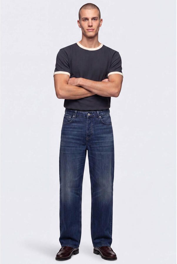 ONLY & SONS regular fit T-shirt donkerblauw wit