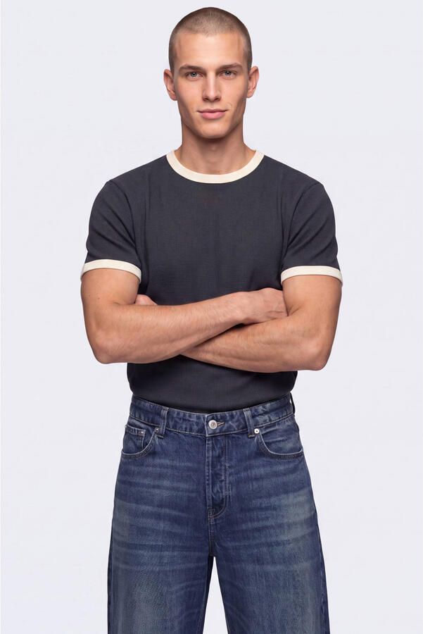 ONLY & SONS regular fit T-shirt donkerblauw wit - Foto 2