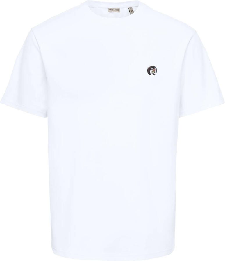 ONLY & SONS regular fit T-shirt met print wit