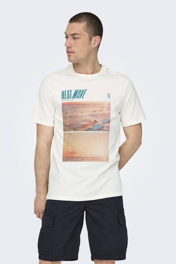 Only & Sons Regular fit T-shirt met motiefprint - Foto 2