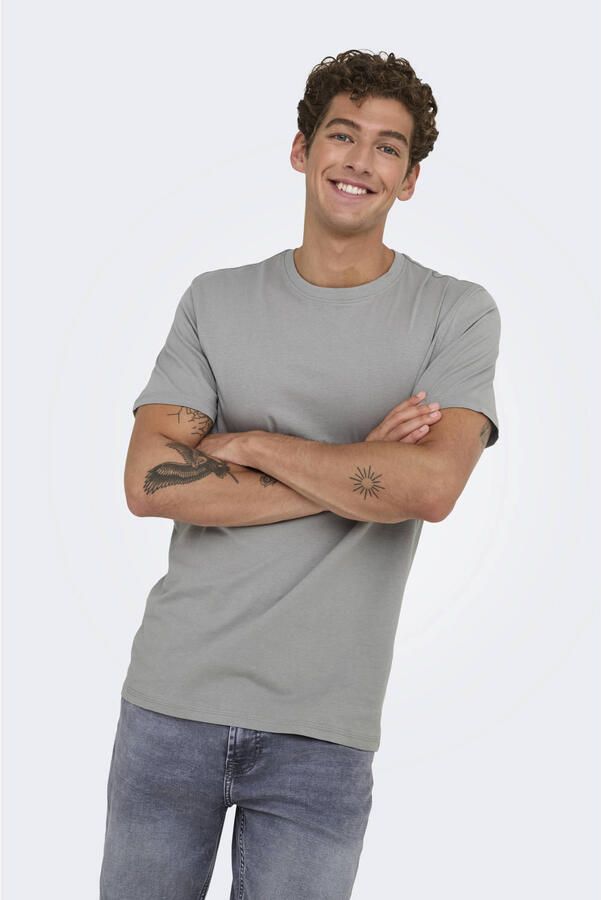 ONLY & SONS Shirt met ronde hals ONSMAX LIFE REG SS STITCH TEE